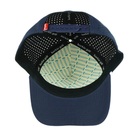 Tee Box rope hat in navy, 5-panel, inside view | Navy / 5 Panel