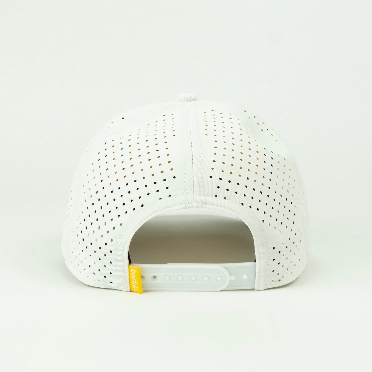 Big Stick rope hat in white, 6-panel, back view | White / 6 Panel
