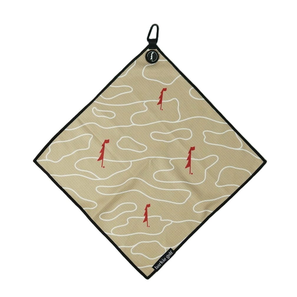 Course Camo golf towel in tan | Tan