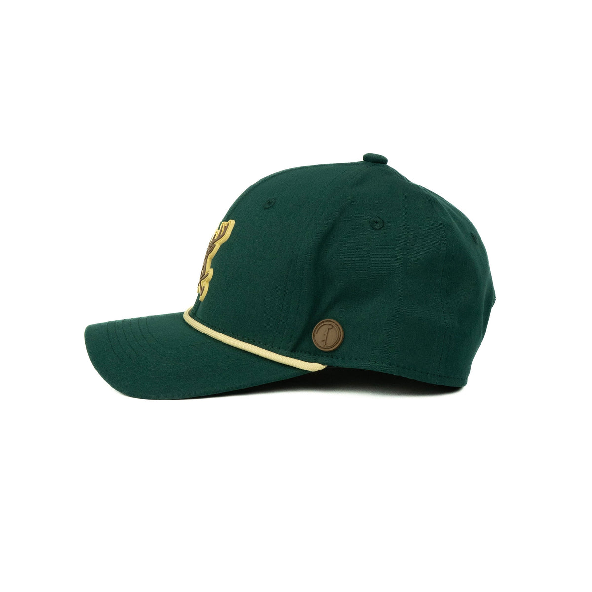 Buck rope hat in green, 6-panel, side view | Green / 6 Panel