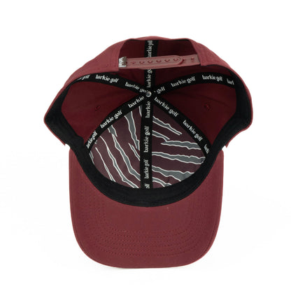 Bear rope hat in maroon, 6-panel, inside view | Maroon / 6 Panel
