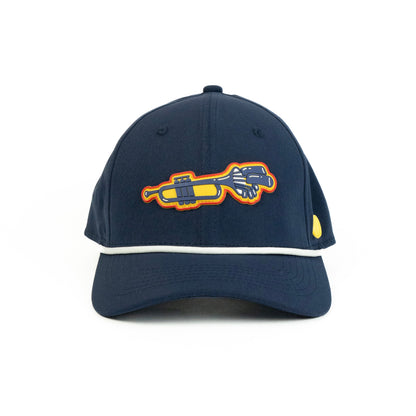 Trumpet rope hat in navy, 6-panel, front view | Navy / 6 Panel