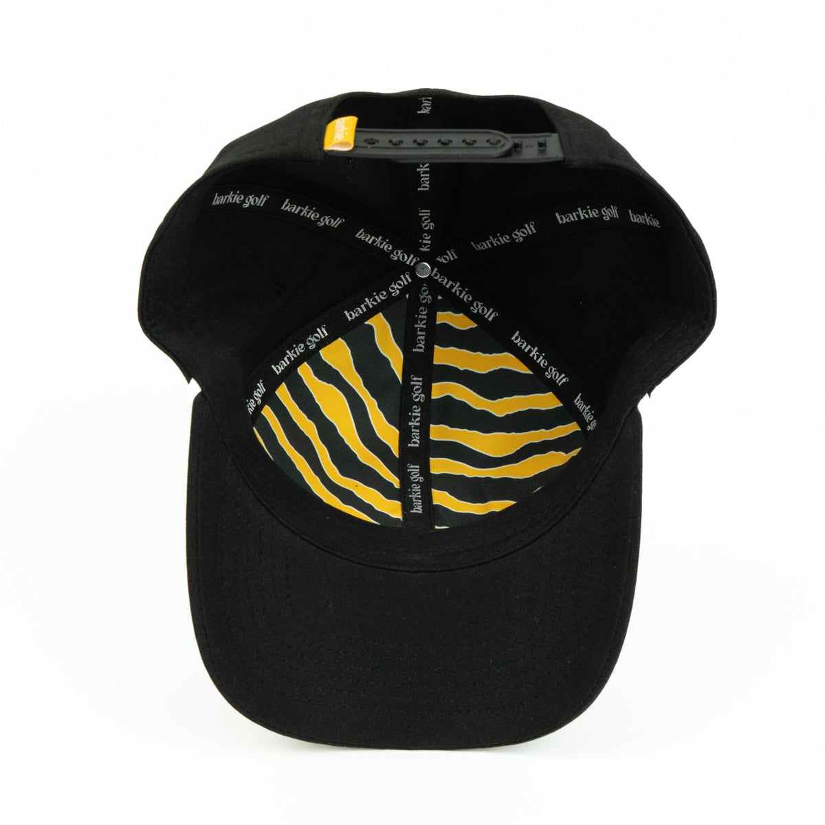 Tiger rope hat in black, 6-panel, inside view | Black / 6 Panel