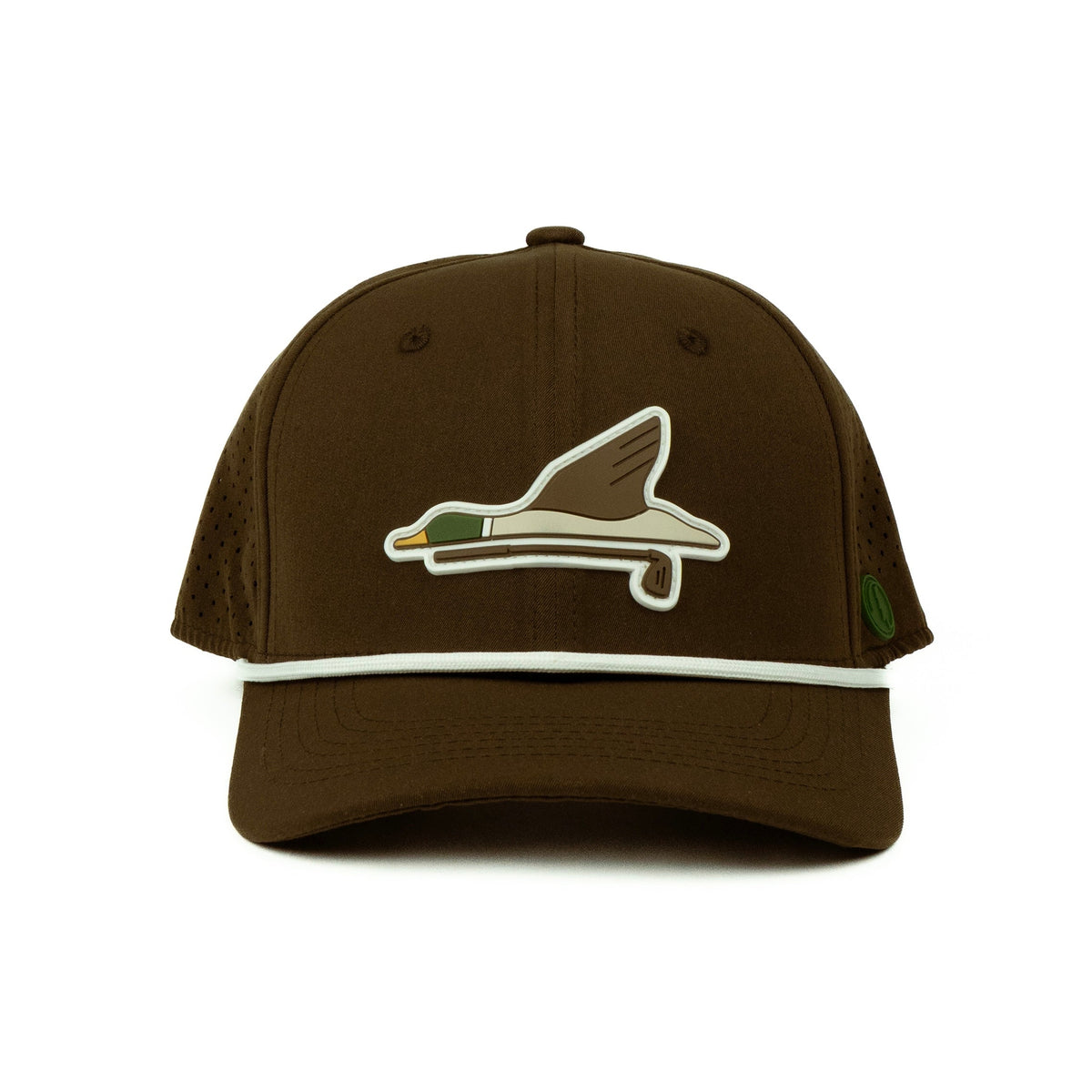 Duck rope hat in brown, 6-panel, front view | Brown / 6 Panel