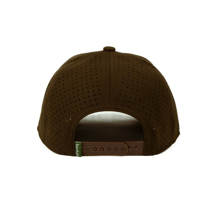 Duck rope hat in brown, 6-panel, back view | Brown / 6 Panel