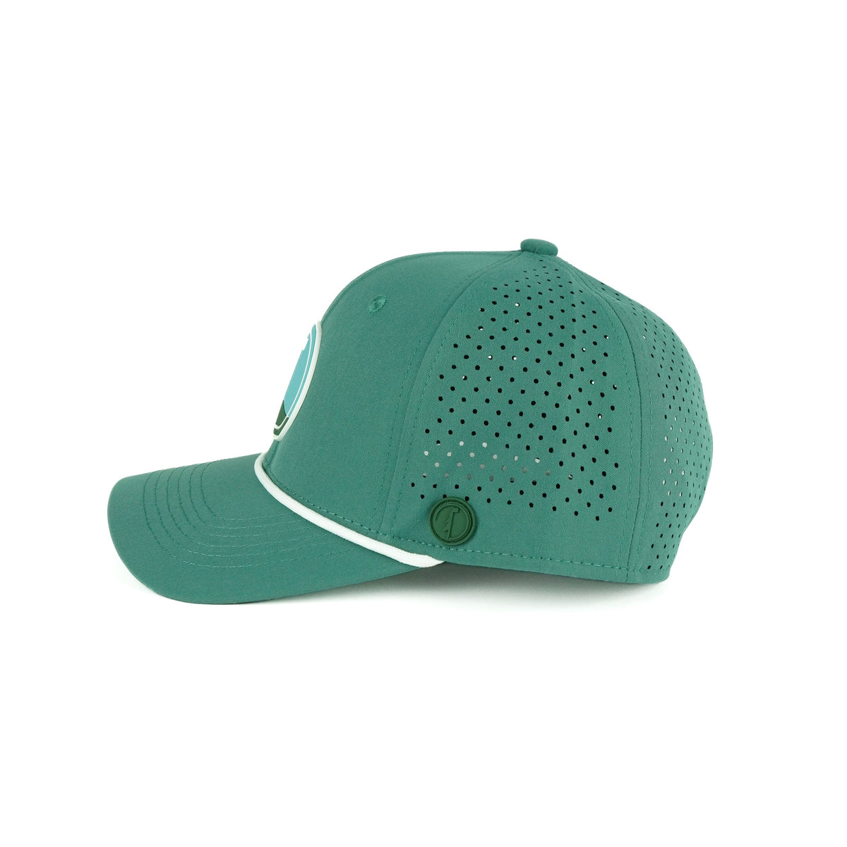 Big Sky rope hat in teal, 6-panel, side view | Teal / 6 Panel