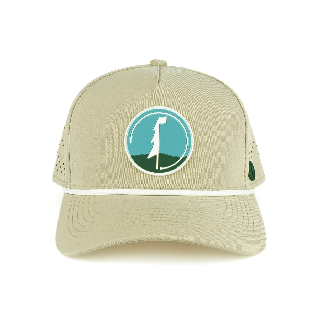 Big Sky rope hat in tan, 5-panel, front view | Tan / 5 Panel