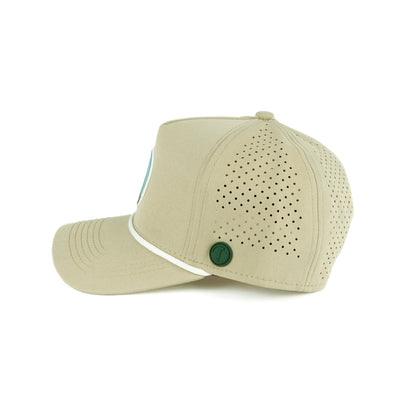Big Sky rope hat in tan, 5-panel, side view | Tan / 5 Panel