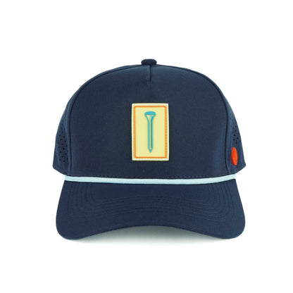Tee Box rope hat in navy, 5-panel, front view | Navy / 5 Panel