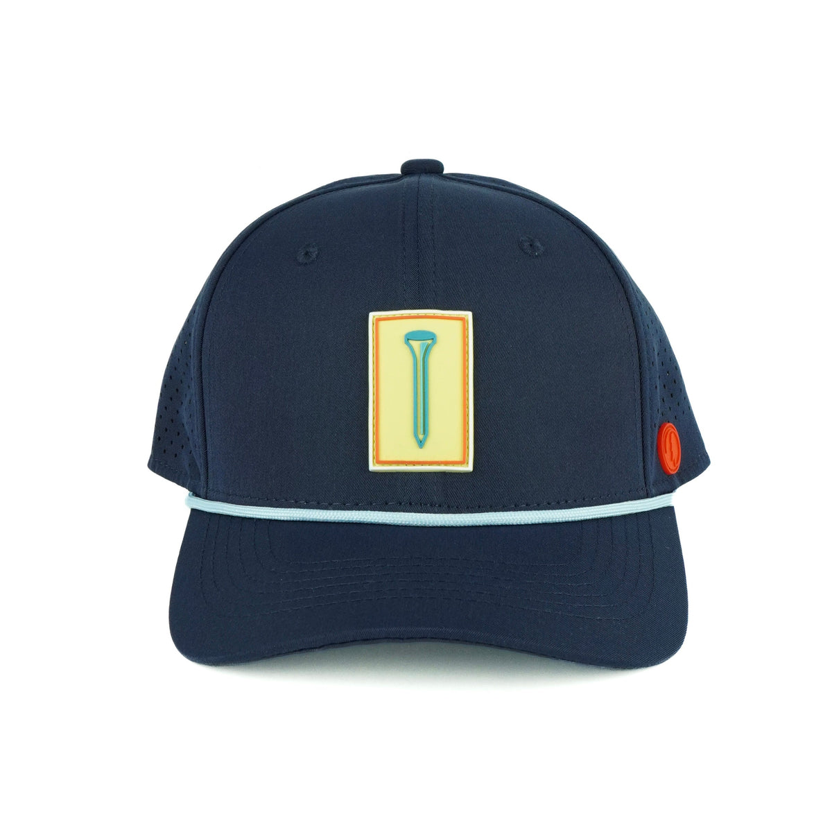 Tee Box rope hat in navy, 6-panel, front view | Navy / 6 Panel