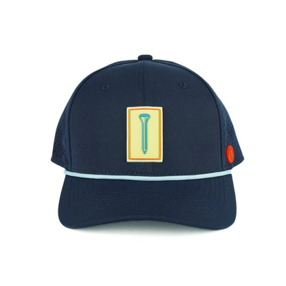 Tee Box rope hat in navy, 6-panel, front view | Navy / 6 Panel