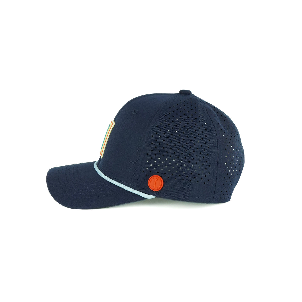 Tee Box rope hat in navy, 6-panel, side view | Navy / 6 Panel