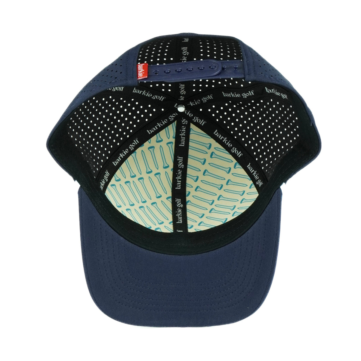 Tee Box rope hat in navy, 6-panel, inside view | Navy / 6 Panel