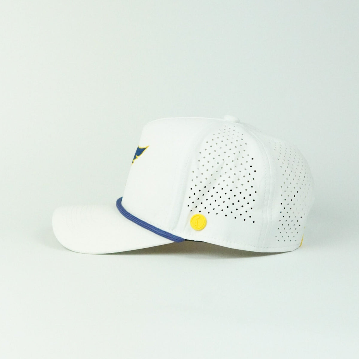Big Stick rope hat in white, 5-panel, side view | White / 5 Panel