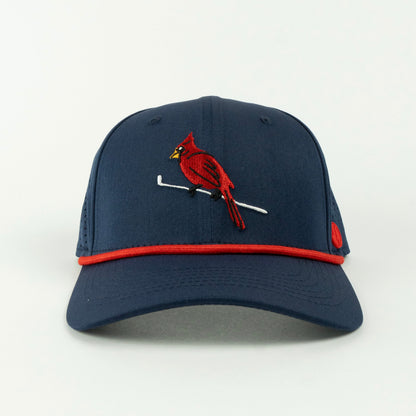 Birdie rope hat in navy, 6-panel, front view | Navy / 6 Panel
