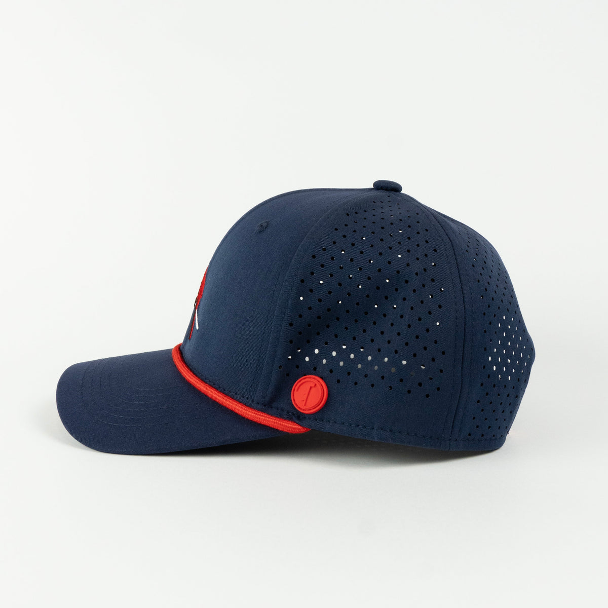 Birdie rope hat in navy, 6-panel, side view | Navy / 6 Panel