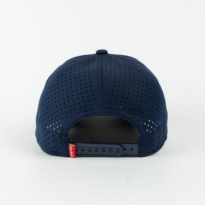 Birdie rope hat in navy, 6-panel, back view | Navy / 6 Panel