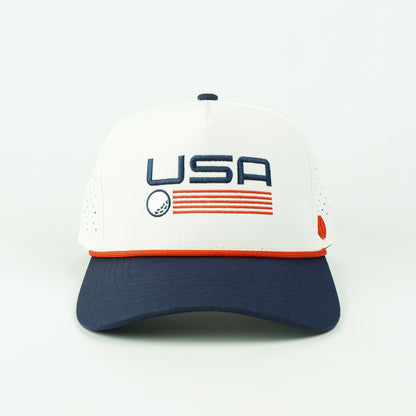 USA Performance Rope Hat - White/Navy