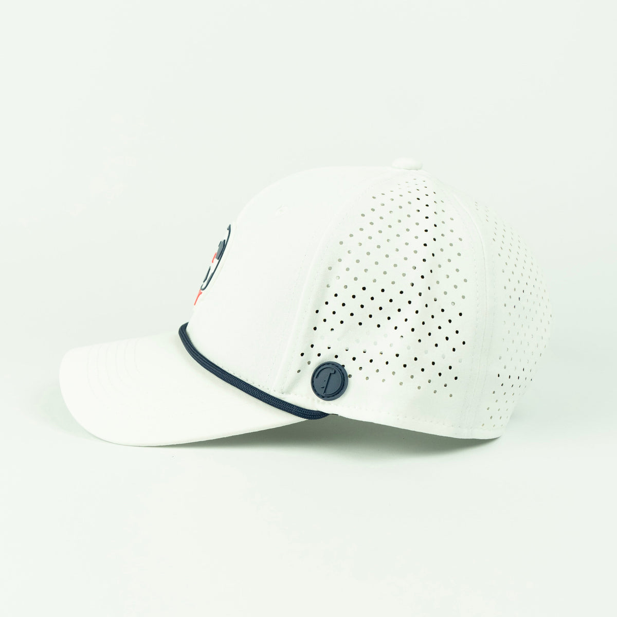 Pitch rope hat in white, 6-panel, side view | White / 6 Panel