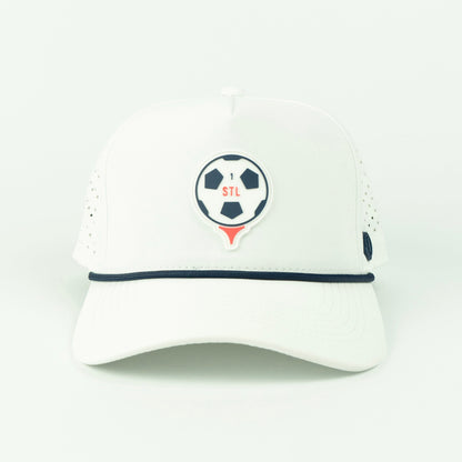 Pitch rope hat in white, 5-panel, front view | White / 5 Panel