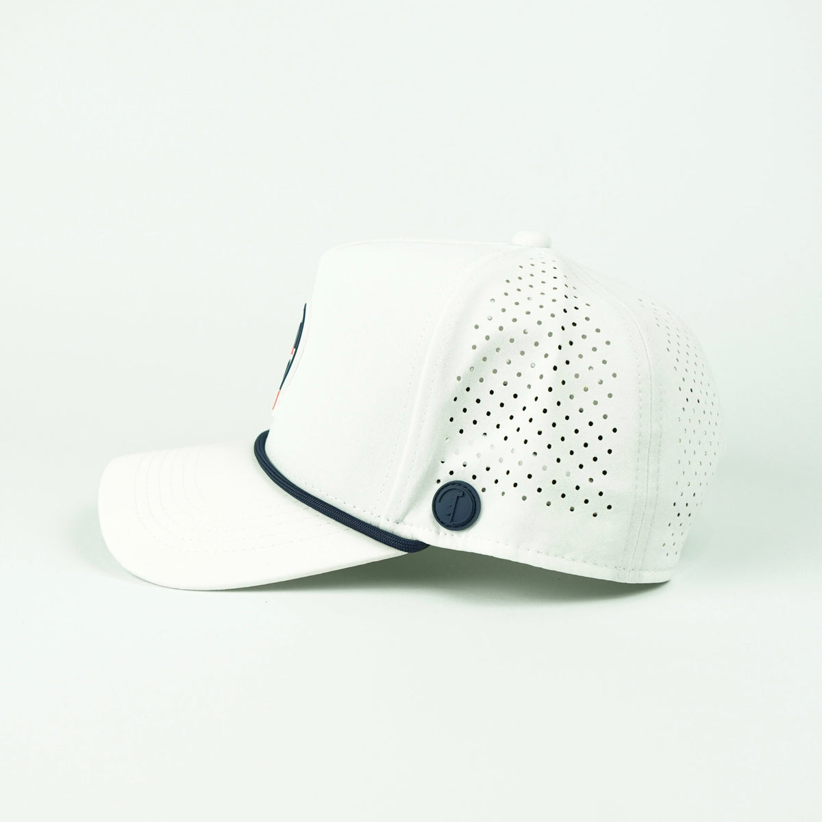 Pitch rope hat in white, 5-panel, side view | White / 5 Panel