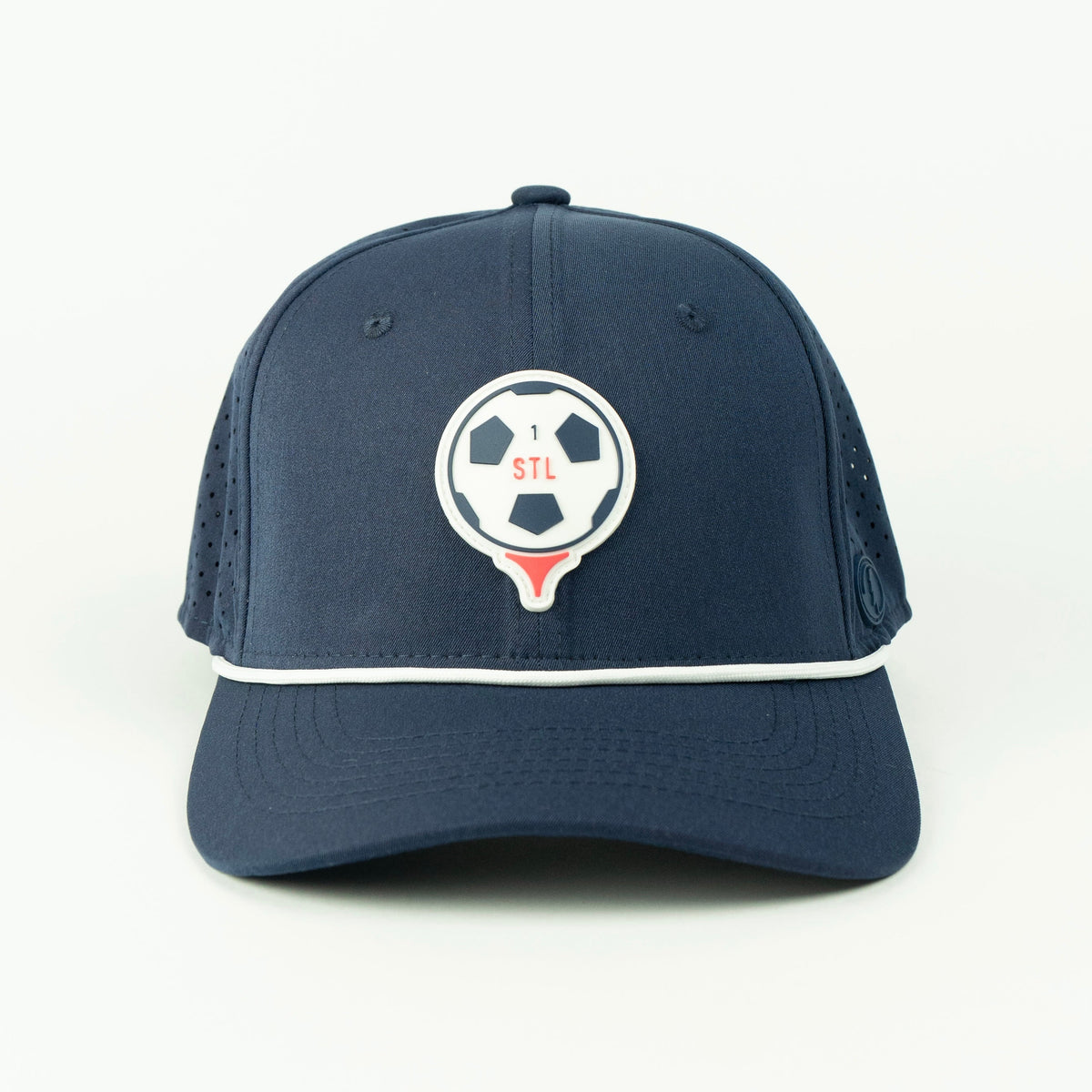 Pitch rope hat in navy, 6-panel, front view | Navy / 6 Panel