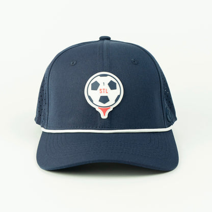Pitch rope hat in navy, 6-panel, front view | Navy / 6 Panel