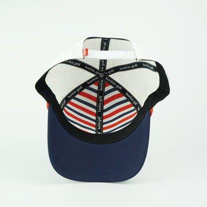 USA rope hat in white and navy, 6-panel, inside view | 6 Panel