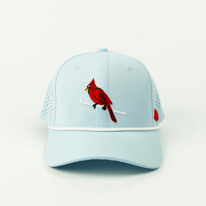 Birdie rope hat in powder blue, 6-panel, front view | Powder Blue / 6 Panel
