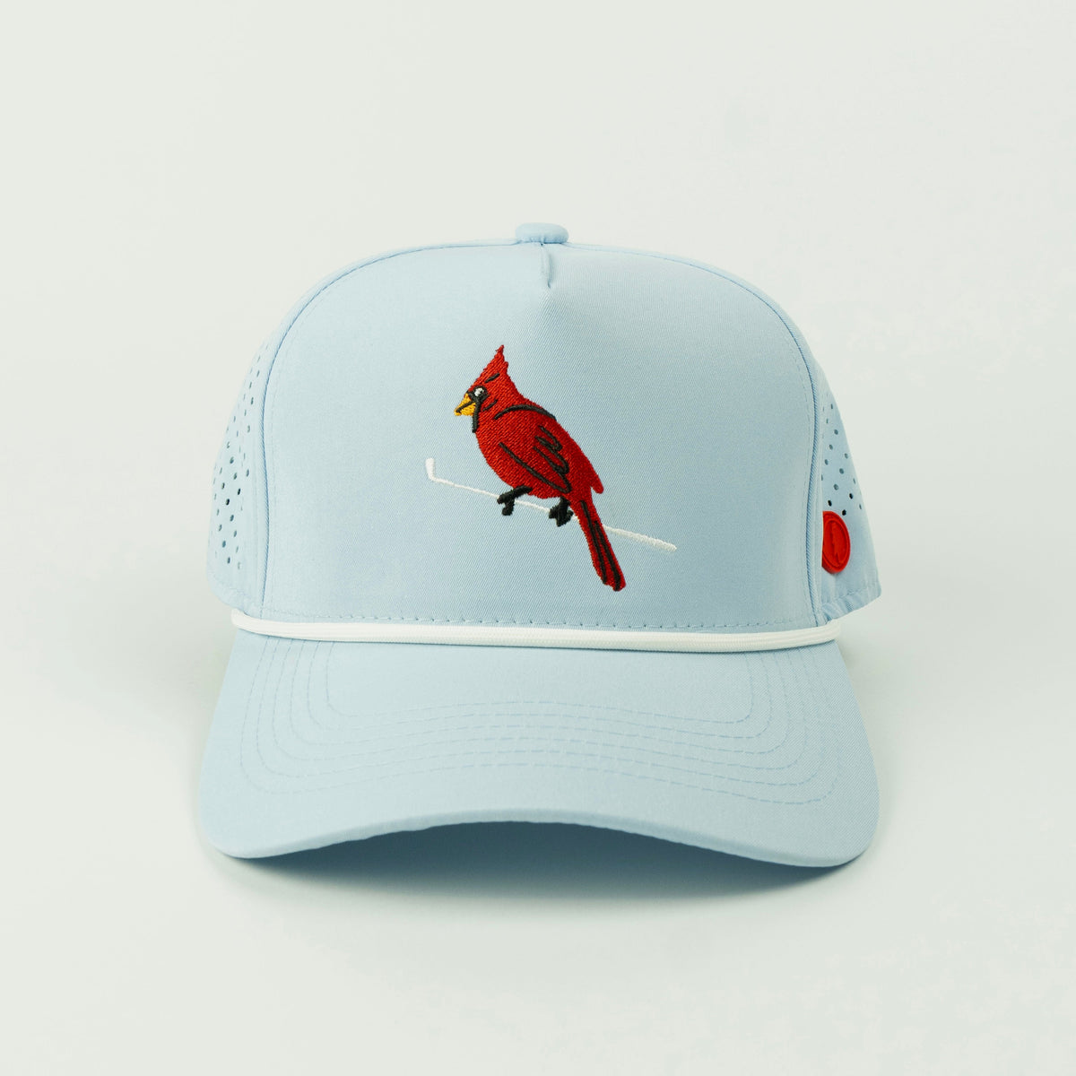 Birdie rope hat in powder blue, 5-panel, front view | Powder Blue / 5 Panel