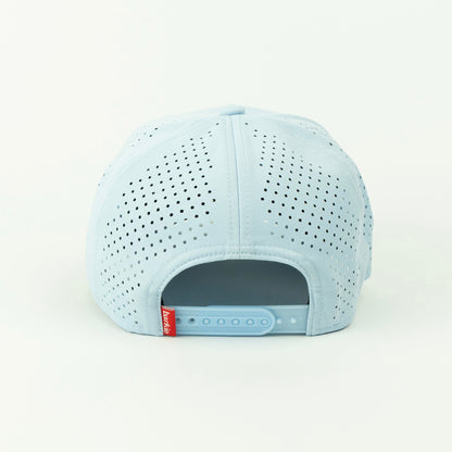 Birdie rope hat in powder blue, 5-panel, back view | Powder Blue / 5 Panel