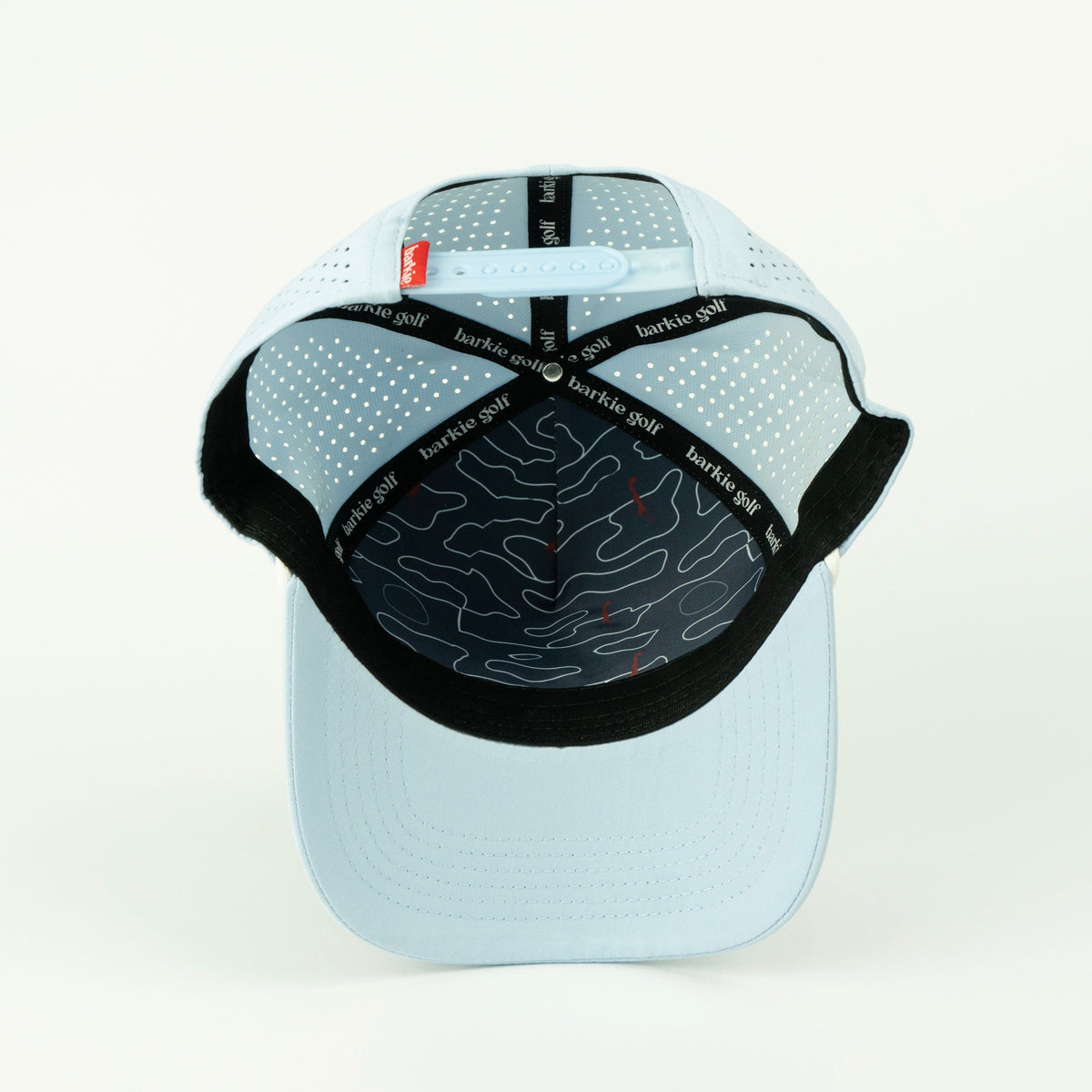 Birdie rope hat in powder blue, 5-panel, inside view | Powder Blue / 5 Panel