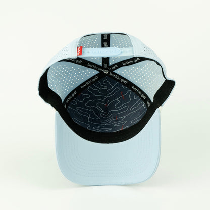 Birdie rope hat in powder blue, 5-panel, inside view | Powder Blue / 5 Panel