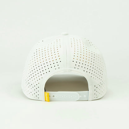 Big Stick rope hat in white, 6-panel, back view | White / 6 Panel