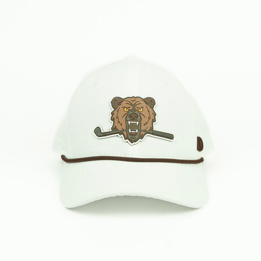 Bear Performance (6 panel) Rope Hat - White