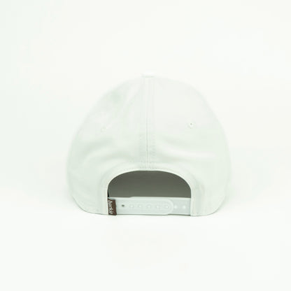 Bear rope hat in white, 6-panel, back view | White / 6 Panel