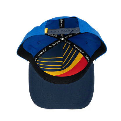 Trumpet rope hat in blue and navy, 5-panel, inside view | Blue/Navy / 5 Panel