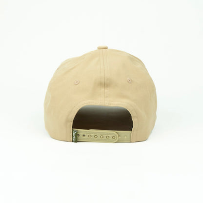 Trout rope hat in tan, 5-panel unstructured, back view | Tan / 5 Panel Unstructured