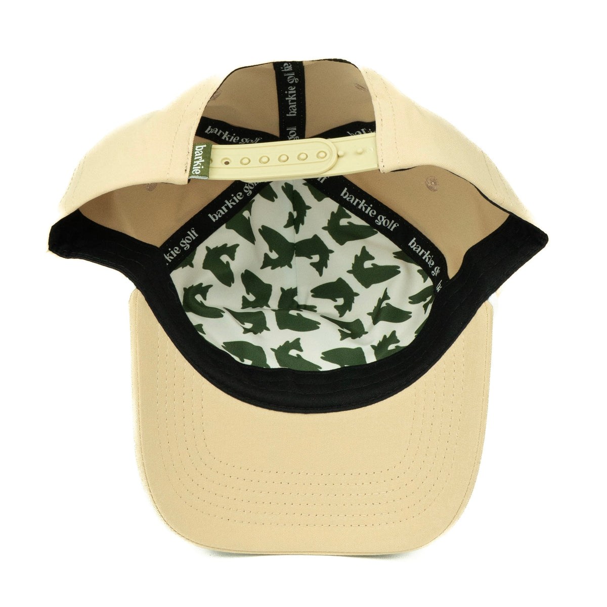 Trout rope hat in tan, 5-panel unstructured, inside view | Tan / 5 Panel Unstructured